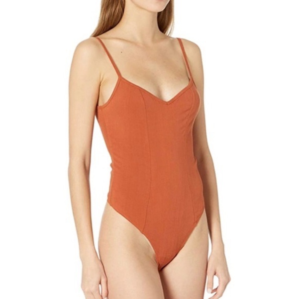 NWT Intimately Free People Last Rose Bodysuit In Amber Coral